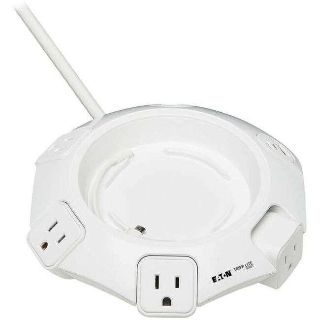 Eaton TLP48USBCUFO Protector contra Picos de Energía Tripp Lite by Eaton para Conferencias - 4 Tomas NEMA 5-15R, Puertos USB-C y 3 USB-A, Micro-USB, Cable de 8 ft.