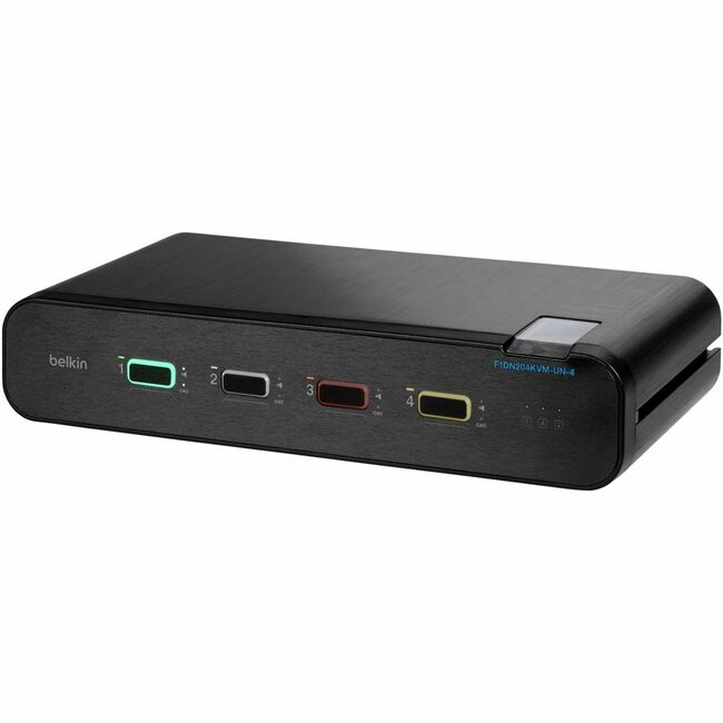 Belkin International INC F1DN204KVM-UN-4 Belkin Universal 2nd Gen Secure KVM Switch, 4-Port Dual Head w/ CAC