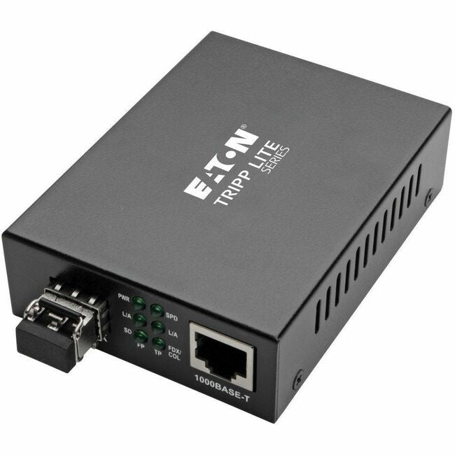 Eaton N785-INT-LC-MM Convertidor de Medios de Fibra Multimodo a Ethernet Gigabit Tripp Lite by Eaton, 10/100/1000 LC, Fuente de Alimentación Internacional, 850 nm, 550M (1804.46 ft.)