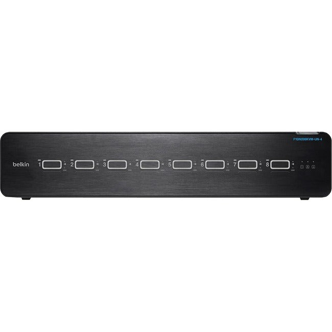 Belkin International INC F1DN208KVM-UN-4 Belkin Universal 2nd Gen Secure KVM Switch, 8-Port Dual Head w/ CAC