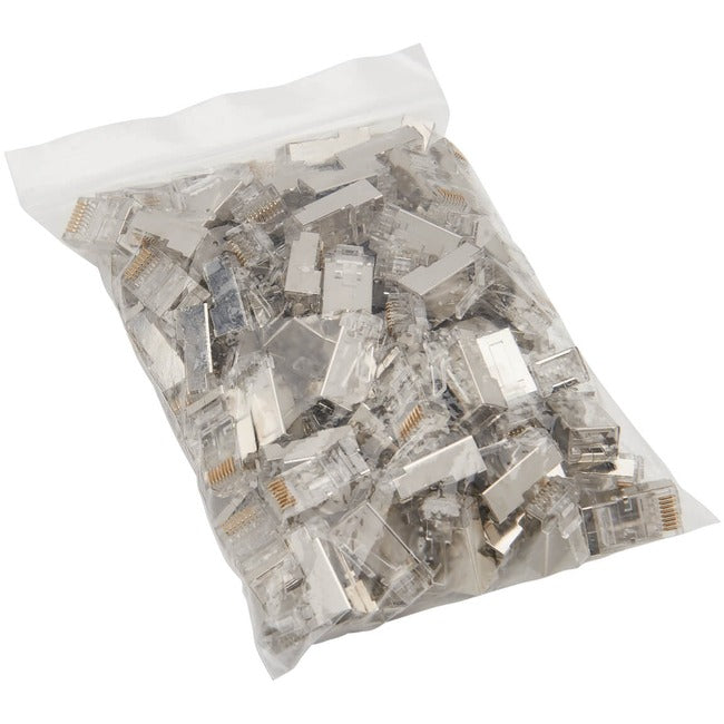 Eaton N232-100-FTP Tripp Lite Series Cat6 RJ45 Pass-Through FTP Modular Plug, 100 Pack, TAA