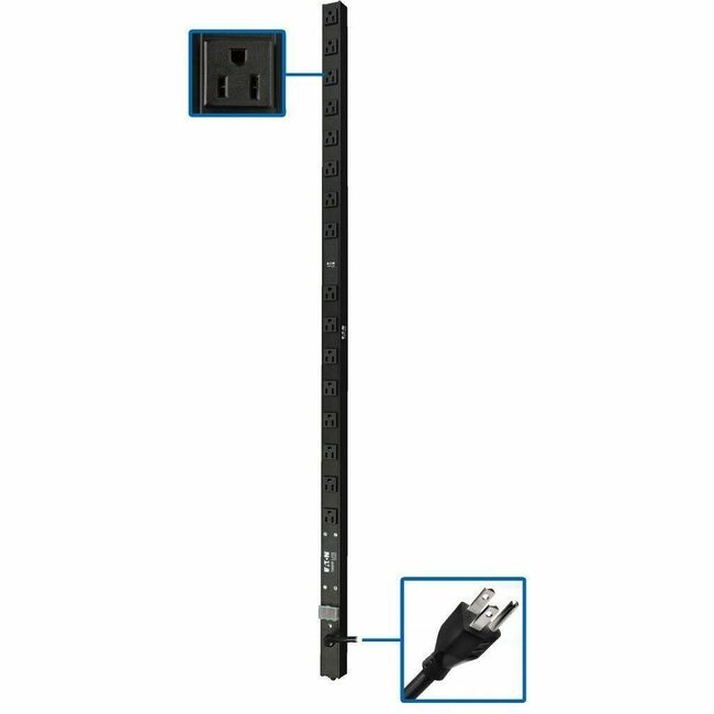 Eaton PDUV15-48 Tripp Lite by Eaton PDU 1.4kW 120V Monofásico PDU Básico - 16 Contactos NEMA 5-15R Entrada 5-15P Cable 15 ft. 48 in. 0U Rack