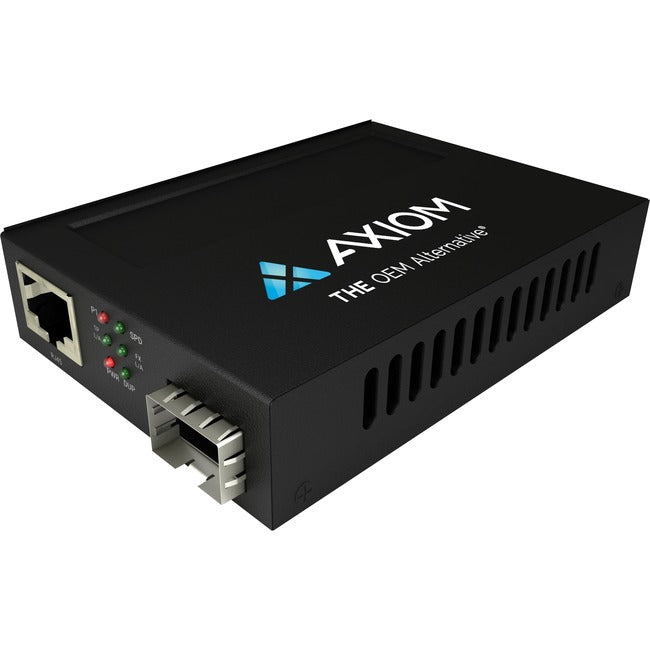 Axiom MCP32-T2-SFP-AX 1Gbs POE+ RJ45 a Convertidor de Medios de Fibra SFP - Puerto SFP Abierto