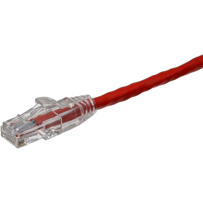 Axiom AXG99677 Cable de Conexión Axiom 100FT CAT6 UTP 550mhz Conector Snagless Transparente (Rojo) - Conforme TAA