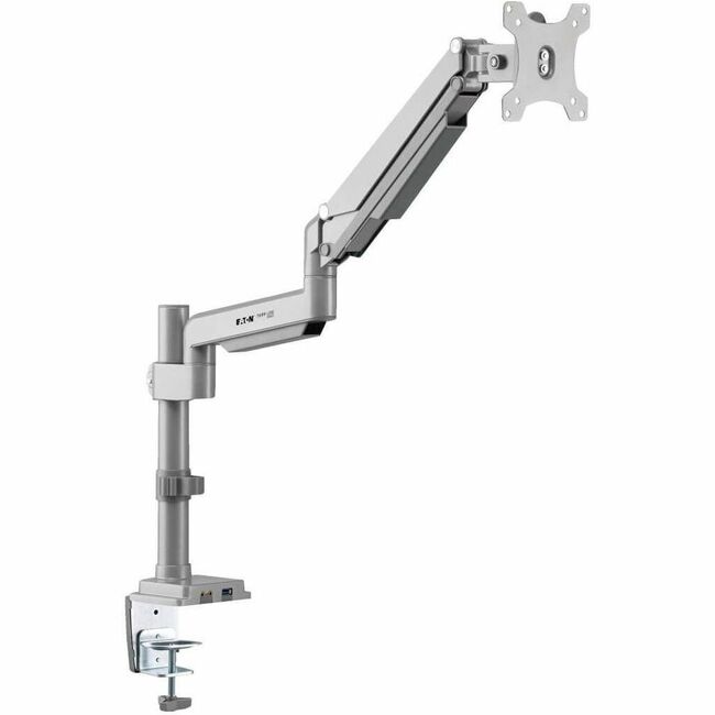 Eaton DDR1732SAL Tripp Lite Series Single-Display Gas Spring-Arm Desktop Clamp or Grommet for 13˘ to 34˘ Displays - USB and Audio Ports, Aluminum