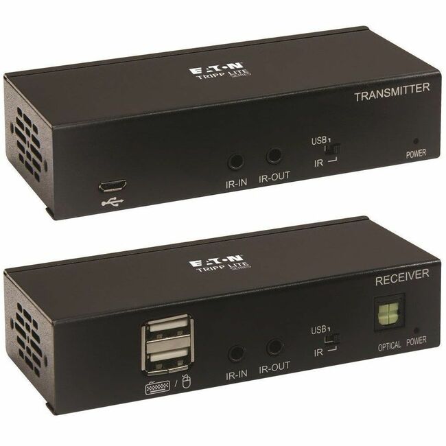 Eaton B127A-1A1-BDBH Tripp Lite by Eaton DisplayPort a HDMI sobre Extensor Cat6 Kit con Soporte KVM 4K 60Hz 4:4:4 USB PoC HDCP 2.2 230 ft. TAA