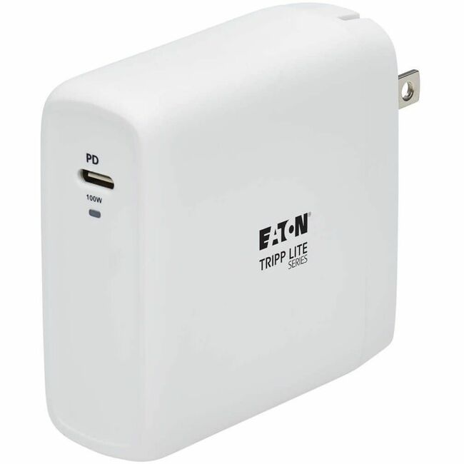 Eaton U280-W01-100C1G Cargador de Pared USB-C Compacto de 1 Puerto Serie Eaton Tripp Lite - Tecnología GaN, Carga PD3.0 de 100W, Blanco