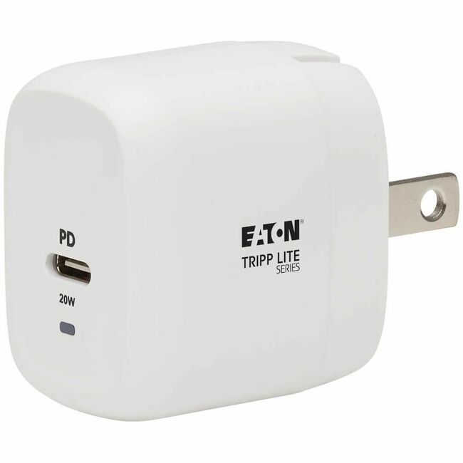 Eaton U280-W01-20C1-G Cargador de Pared Compacto Eaton Tripp Lite Series de 1 Puerto USB-C - Tecnología GaN, Carga PD3.0 de 20W, Blanco