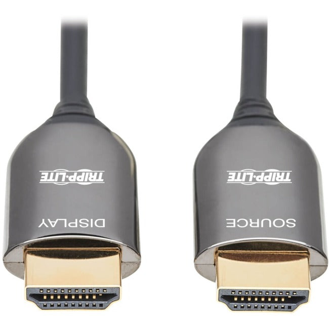 Eaton P568F-15M-8K6 Cable de Fibra Óptica Activa HDMI 8K Eaton Tripp Lite Series con Clasificación Plenum (AOC) - 8K UHD @ 60 Hz, HDR, M/M, Negro, 15 m (49 ft.)