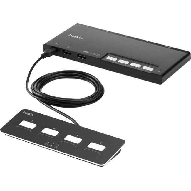 Belkin International INC F1DN004MOD-KM-4 Belkin Conmutador KM Modular Seguro de 4 Puertos PP4.0 Con Control Remoto