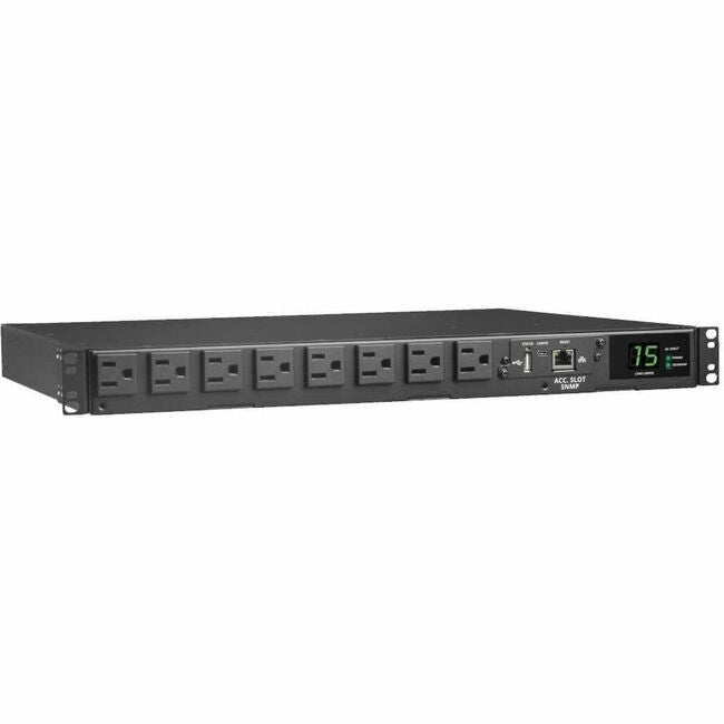 Eaton PDUMNH15AT1 Tripp Lite by Eaton PDU 1.44kW 120V Monofásico ATS/PDU Monitoreado - 8 Tomas NEMA 5-15R Entradas Duales 5-15P Cables de 12 ft. 1U TAA
