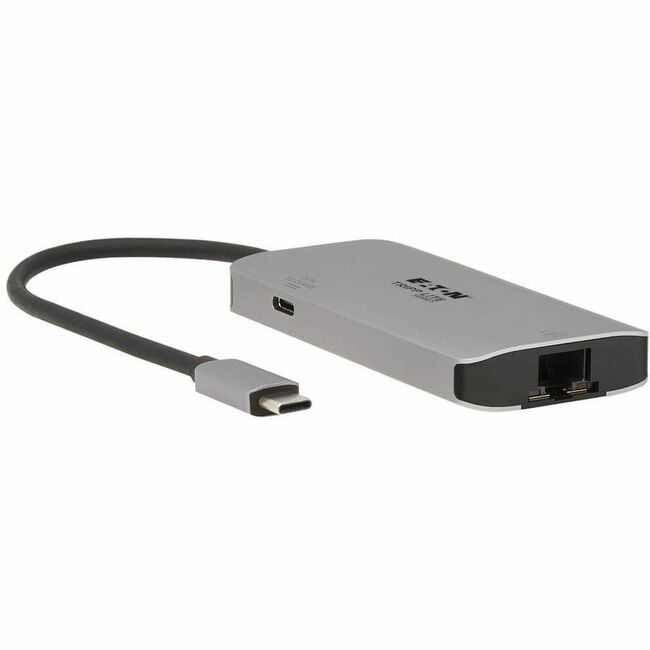 Eaton U460-003-3AGALC Tripp Lite Series Hub USB-C de 3 Puertos - Puertos Hub USB 3.x (5Gbps), Ethernet Gigabit, Thunderbolt 3, Carga PD de 100W, Carcasa de Aluminio