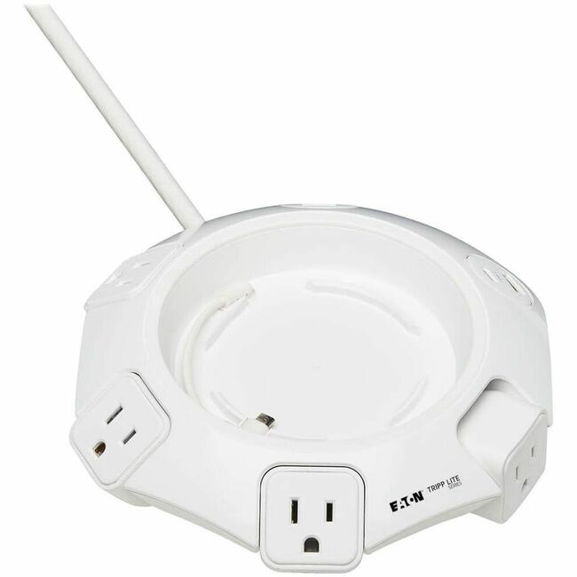 Eaton TLP410UCUFOAM Protector contra Sobretensiones Safe-IT Conference de la Serie Eaton Tripp Lite, 4 Tomas Giratorias 5-15R, Puertos USB-C y 3 USB-A, Cable de 10 ft. (3 m), Protección Antimicrobiana