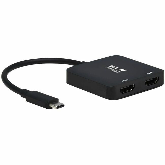 Eaton U444-2H-MST4K6 Adaptador Eaton Tripp Lite Series USB-C, Pantalla Dual - HDMI 4K 60 Hz, HDR, 4:4:4, HDCP 2.2, DP 1.4 Alt Mode, Negro