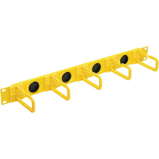 Eaton SRCABLERING1UFC Administrador de Cables Horizontal Serie Eaton Tripp Lite - Anillos Flexibles, Amarillo, 1U