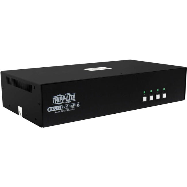 Eaton B002-DP2A4-N4 Tripp Lite by Eaton Conmutador KVM Seguro, 4 Puertos, Dual Head, DisplayPort a DisplayPort, 4K, NIAP PP4.0, Audio, TAA