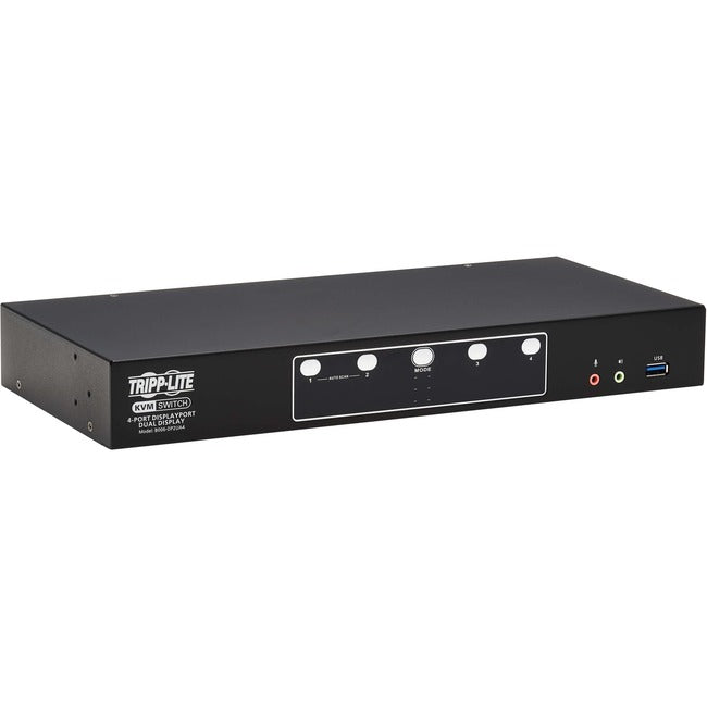 Eaton B006-DP2UA4 Tripp Lite by Eaton Conmutador KVM de Pantalla Dual de 4 Puertos DisplayPort - 4K 60 Hz USB 3.2 Gen 1 HDCP 2.2 Uso Compartido USB
