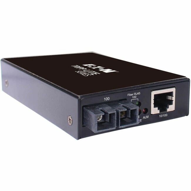 Eaton N784-H01-SCSM Tripp Lite Series Convertidor de Medios de Cobre a Fibra Endurecido - 10/100 Mbps, RJ45/SC Monomodo, -10&deg; a 60&deg;C, 30 km (18.6 mi.), TAA
