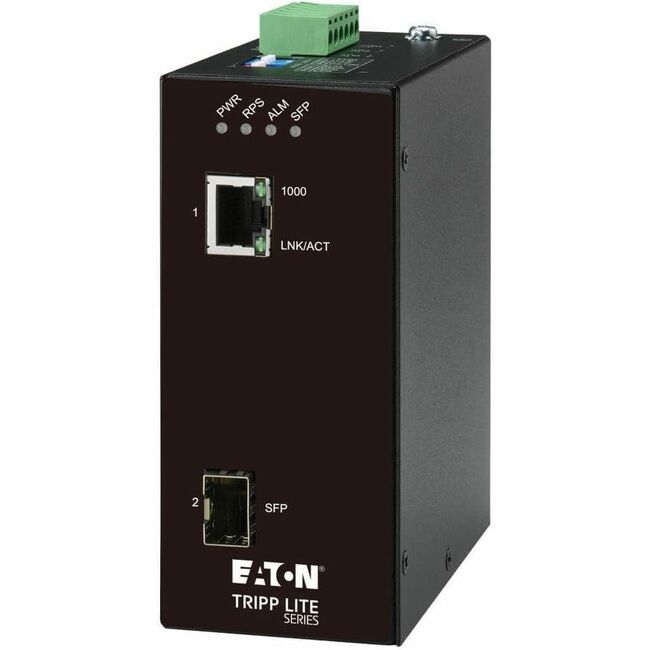 Eaton N785-H01-SFP-D Convertidor de medios de fibra a Ethernet Gigabit endurecido Tripp Lite by Eaton 10/100/1000 Mbps RJ45/SFP -10° a 60°C alimentación DC