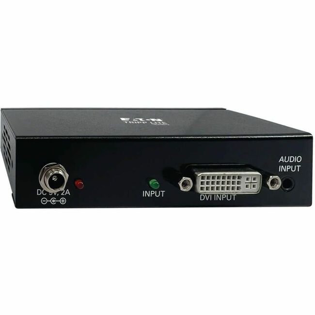 Eaton B116-002A-INT Divisor DVI de 2 Puertos Eaton Tripp Lite Series con Audio y Amplificador de Señal, Enlace Único 1080p @ 60 Hz (DVI-D H/2xH), Adaptadores de Enchufe Internacional, TAA