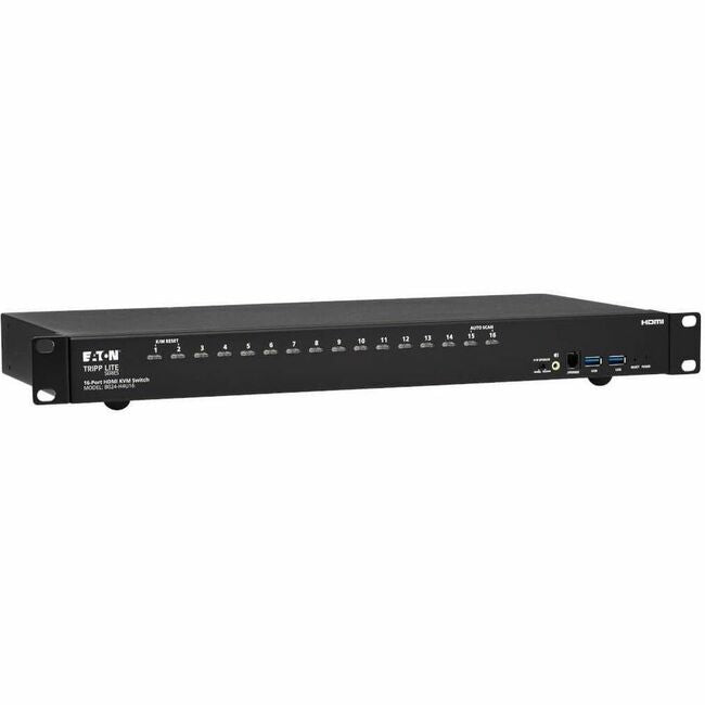 Eaton B024-H4U16 Tripp Lite by Eaton Conmutador KVM HDMI/USB de 16 Puertos 4K - Video/Audio 4K 60 Hz, Compartición de Periféricos USB, Montaje en Rack 1U