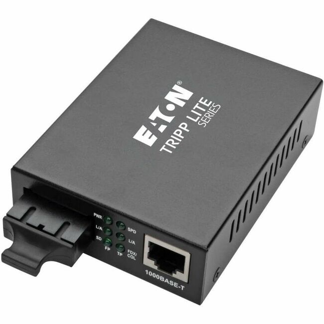 Eaton N785-INT-SC-MM Convertidor de Medios Ethernet a Fibra Óptica Multimodo Gigabit Serie Eaton Tripp Lite, 10/100/1000 SC, Fuente de Alimentación Internacional, 850 nm, 550M (1804.46 ft.)