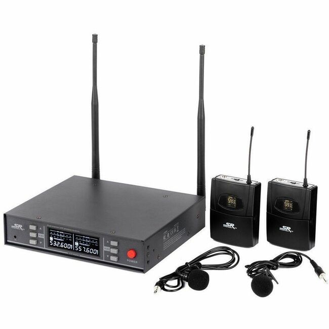 Monoprice, Inc. 600061 Monoprice Stage Right 200-Channel UHF Dual Lavalier Wireless Microphones System