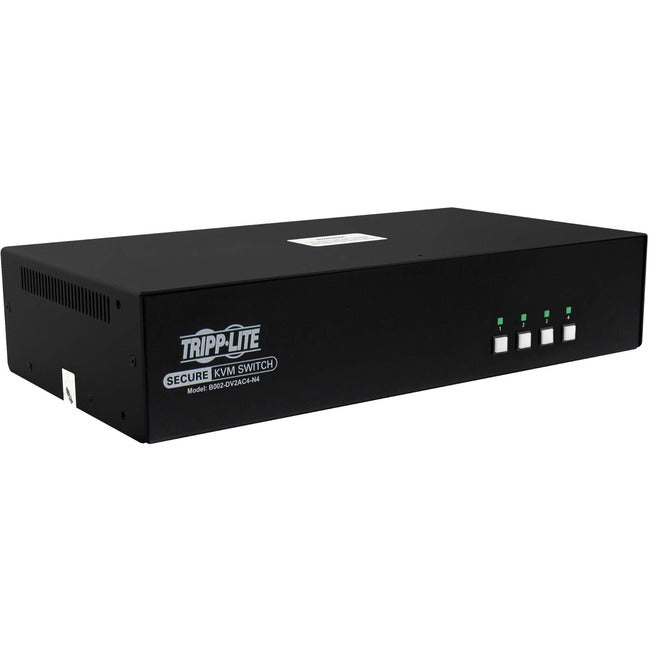 Eaton B002-DV2AC4-N4 Tripp Lite series Conmutador KVM Seguro, 4 Puertos, Dual Head, DVI a DVI, NIAP PP4.0, Audio, CAC, TAA
