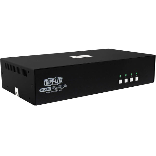 Eaton B002-H2AC4-N4 Tripp Lite by Eaton Conmutador KVM Seguro, 4 Puertos, Dual Head, HDMI a HDMI, 4K, NIAP PP4.0, Audio, CAC, TAA
