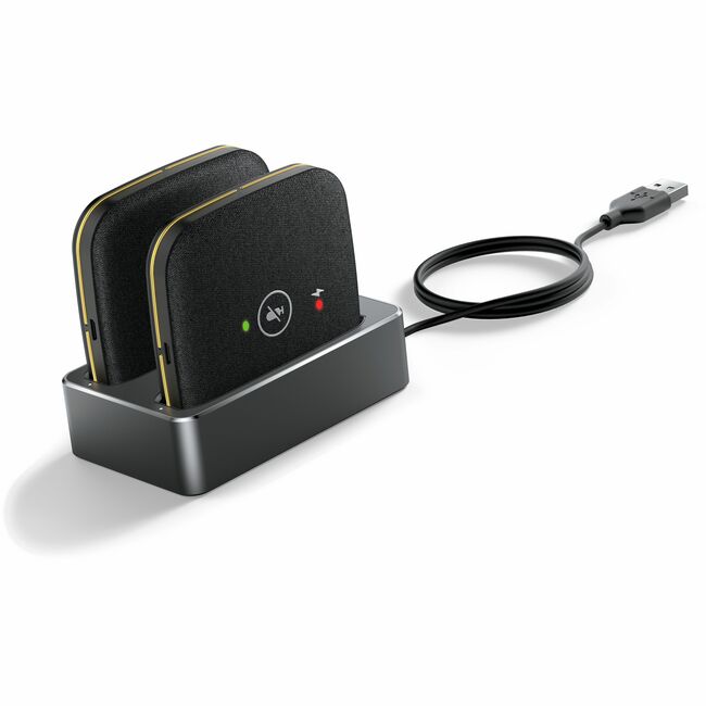 Teledynamic YEA-CPW65-DECT-DUO Yealink CPW65 Micrófono Inalámbrico Full Duplex para Conferencias, Sala de Reuniones - Negro