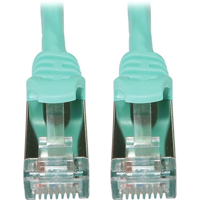 Eaton N262-S25-AQ Cable Ethernet Eaton Tripp Lite Serie Cat6a 10G sin Enganches Blindado Delgado STP (RJ45 M/M), PoE, Aqua, 25 pies (7.6 m)