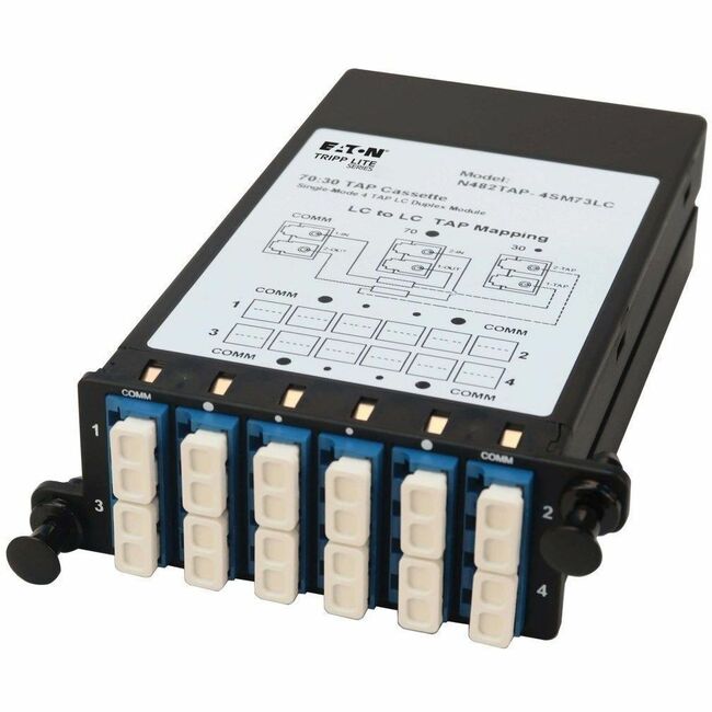 Eaton N482TAP-4SM73LC Cassette TAP de Fibra Eaton Tripp Lite Series - Monomodo, 4x LC Dúplex, División 70/30