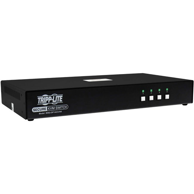 Eaton B002-DP1AC4-N4 Conmutador KVM Seguro Tripp Lite by Eaton, 4 Puertos, Cabezal Único, DisplayPort a DisplayPort, 4K, NIAP PP4.0, Audio, CAC, TAA