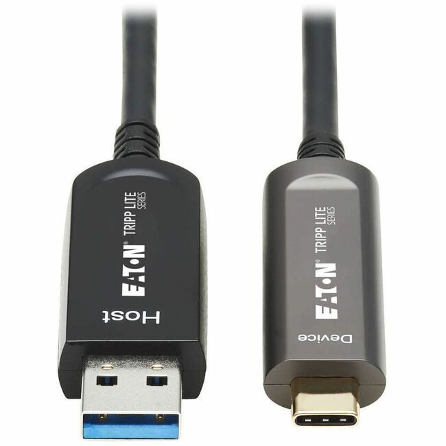 Eaton U428F-10M-D321 Cable Fibra Óptica Activa Eaton Tripp Lite Series USB-A a USB-C AOC (M/M) - USB 3.2 Gen 2 (10Gbps) Calificado Plenum - Solo Datos, Compatible hacia Atrás, Negro, 10 m (33 ft.)