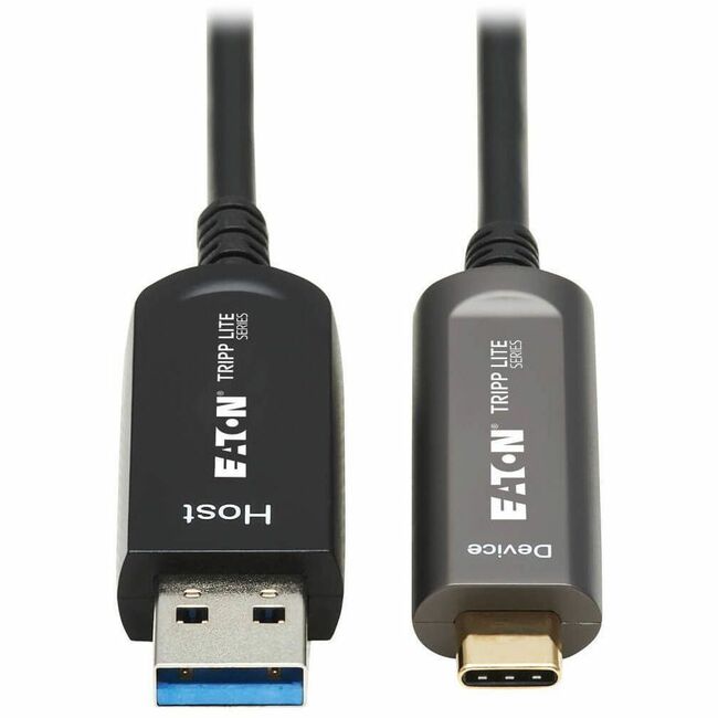 Eaton U428F-10M-D3 Cable AOC Eaton Tripp Lite Series USB-A a USB-C (M/M) - USB 3.2 Gen 2 (10Gbps) Fibra Óptica Activa Clasificada Plenum - Solo Datos, Negro, 10 m (33 pies)