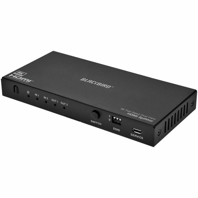Monoprice, Inc. 44086 Monoprice Blackbird 8K Dual Function Splitter/Switch (1x2 Splitter or 2x1 Switch), 8K@60, 4K@120, 40Gbps, HDR, HDMI 2.1, HDCP 2.3, EDID