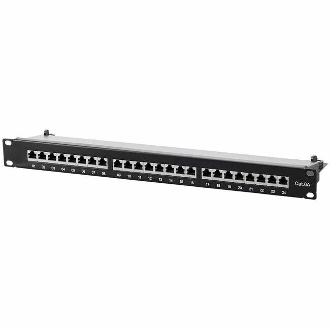 Monoprice, Inc. 39752 Monoprice Entegrade Series Cat6A 19in 1U Patch Panel, Shielded, 24-port Dual IDC
