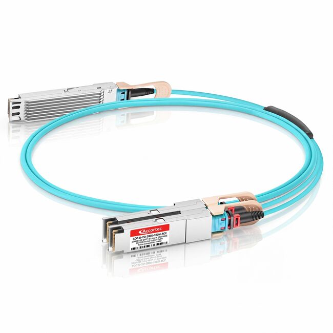 Accortec Incorporated AOC-D-2Q-200G-100M-ACC Cable Óptico Activo Accortec 200GBASE QSFP-DD a 2 x 100GBASE QSFP28 Compatible con Arista - 100M