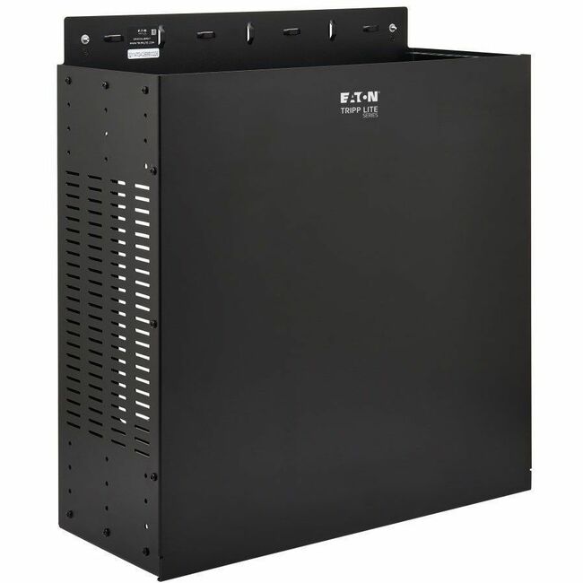 Eaton SRWO4UBRKT Tripp Lite Series SmartRack 4U Low-Profile Vertical-Mount Vented Wall-Mount Mini Rack Enclosure, Black