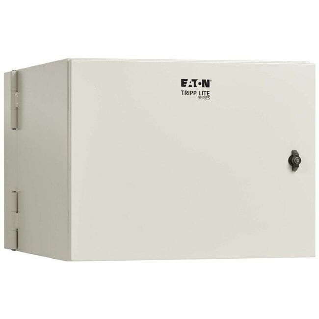 Eaton SRN4G9US Tripp Lite Series SmartRack Industrial Enclosure with Lock - NEMA 4, Wall Mount, Metal Construction, Hinged Back, 28 in. Depth, 9U, Gray