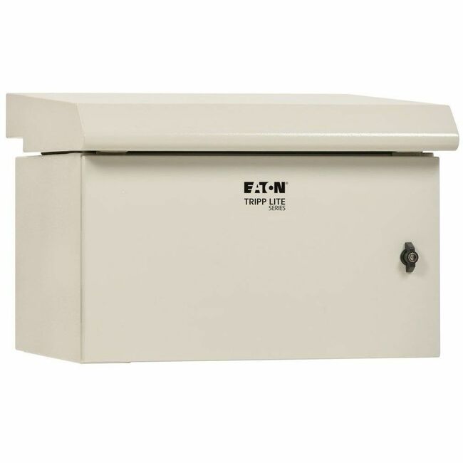 Eaton SRN3RG9US Tripp Lite Series SmartRack Industrial Enclosure - NEMA 3R, Wall Mount, Metal, Locking, Hinged Back, Fan With Thermal Switch, 28 in. Depth, 9U, Gray