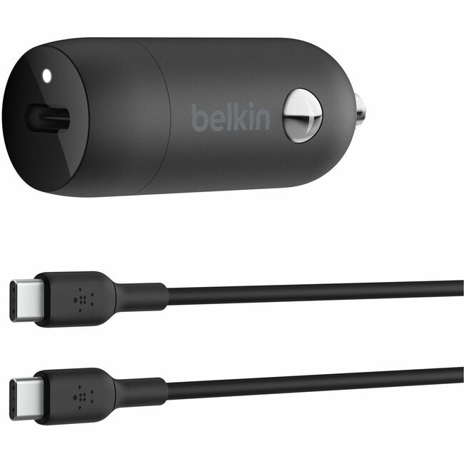 Belkin International INC CCA004BT1MBK-B6 Belkin BoostCharge Cargador para Auto USB-C 30W, Negro