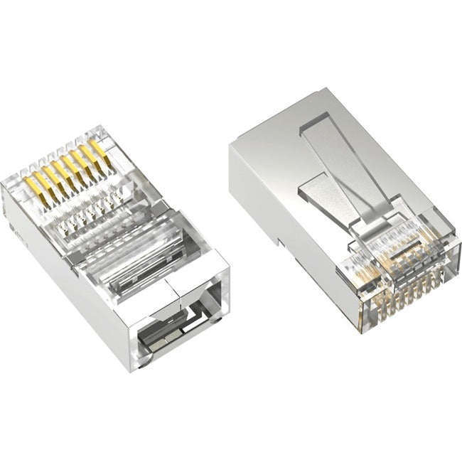Axiom RJ45C5SS100-AX RJ45 Cat.5e Conector Blindado, Cable Sólido/Trenzado, 50 Micrón, Paquete de 100