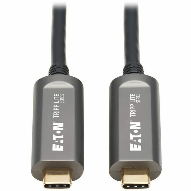 Eaton U420F-15M-D3 Cable USB-C AOC (M/M) de Tripp Lite by Eaton - USB 3.2 Gen 2 (10 Gbps) Cable de Fibra Óptica Activo Calificado para Plenum - Solo Datos Negro 15 m (49 ft.)