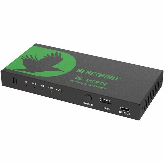 Monoprice, Inc. 44435 Monoprice Blackbird 8K60 2x1 Video Switcher with HDMI plus Audio Extraction, IR Remote Control
