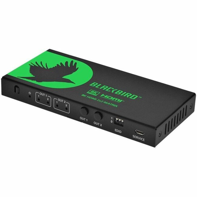 Monoprice, Inc. 44438 Monoprice Blackbird 8K60 2x2 Video Matrix con HDMI más Extracción de Audio HDCP 2.3