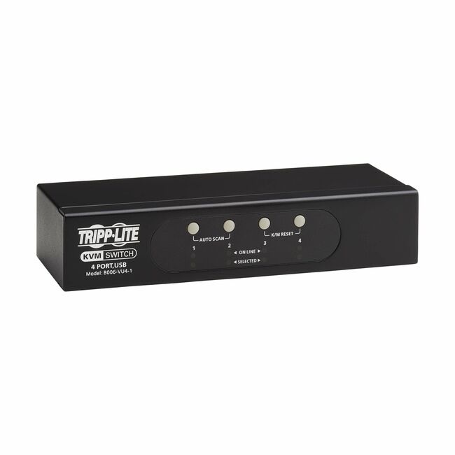 Eaton B006-VU4-1 Tripp Lite Series Conmutador KVM VGA de 4 Puertos para Teclado/Ratón USB o PS/2
