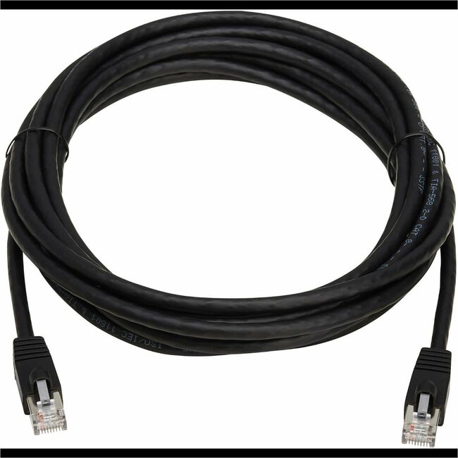 Eaton N272-F15-BK Tripp Lite Series Cat8 40G Snagless SSTP Ethernet Cable (RJ45 M/M), PoE, Black, 15 ft. (4.6 m)