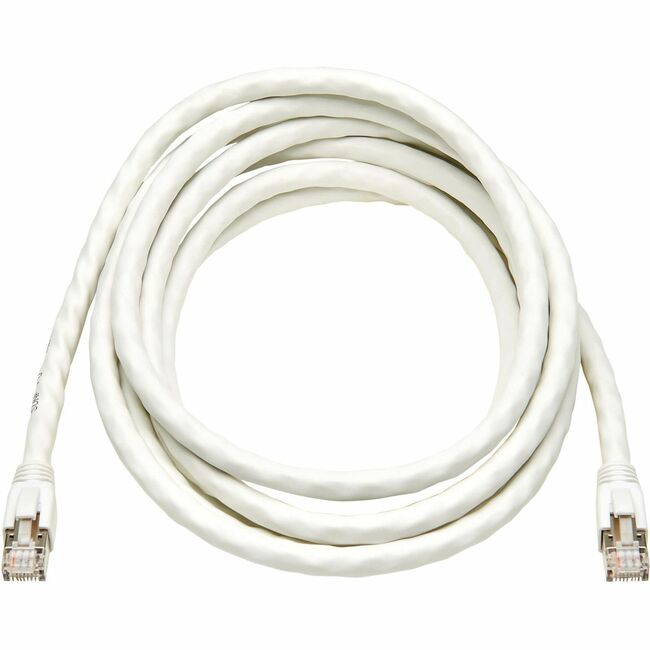 Eaton N272-F15-WH Tripp Lite Series Cat8 40G Snagless SSTP Ethernet Cable (RJ45 M/M), PoE, White, 15 ft. (4.6 m)