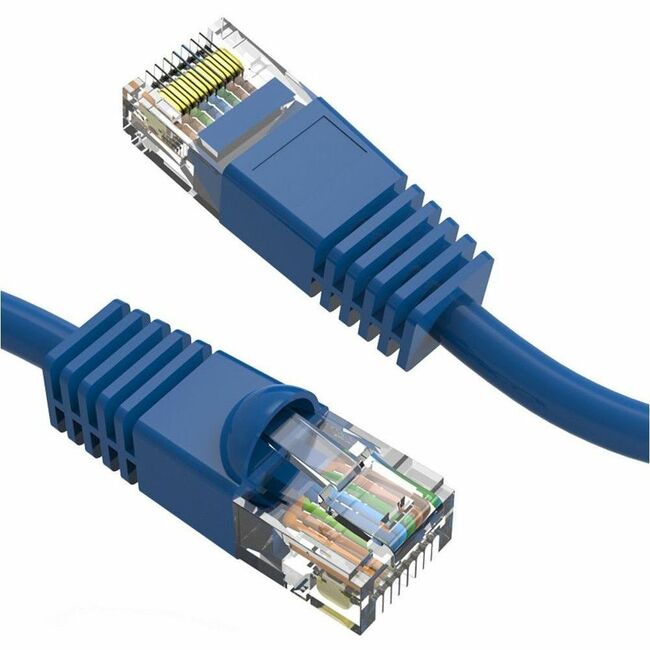 Axiom AXG99998 8FT CAT5E 350mhz Cable de Parcheo con Funda Moldeada (Azul) - Conforme a TAA